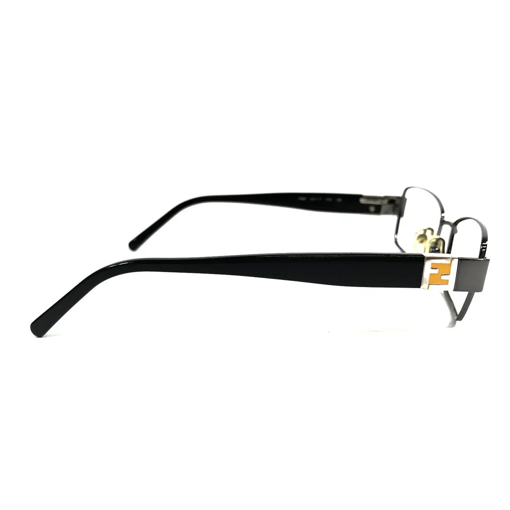 Fendi Eyeglasses Frames F997 033 Black Gray Rectangle Wire Rim 52-17-135